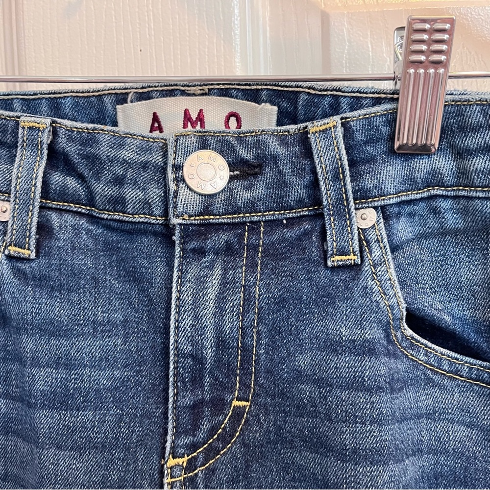 AMO 26x27” Twist Zip Skinny in Sapphire - Blue Skinny Ankle Zip Jeans - Picture 6 of 10